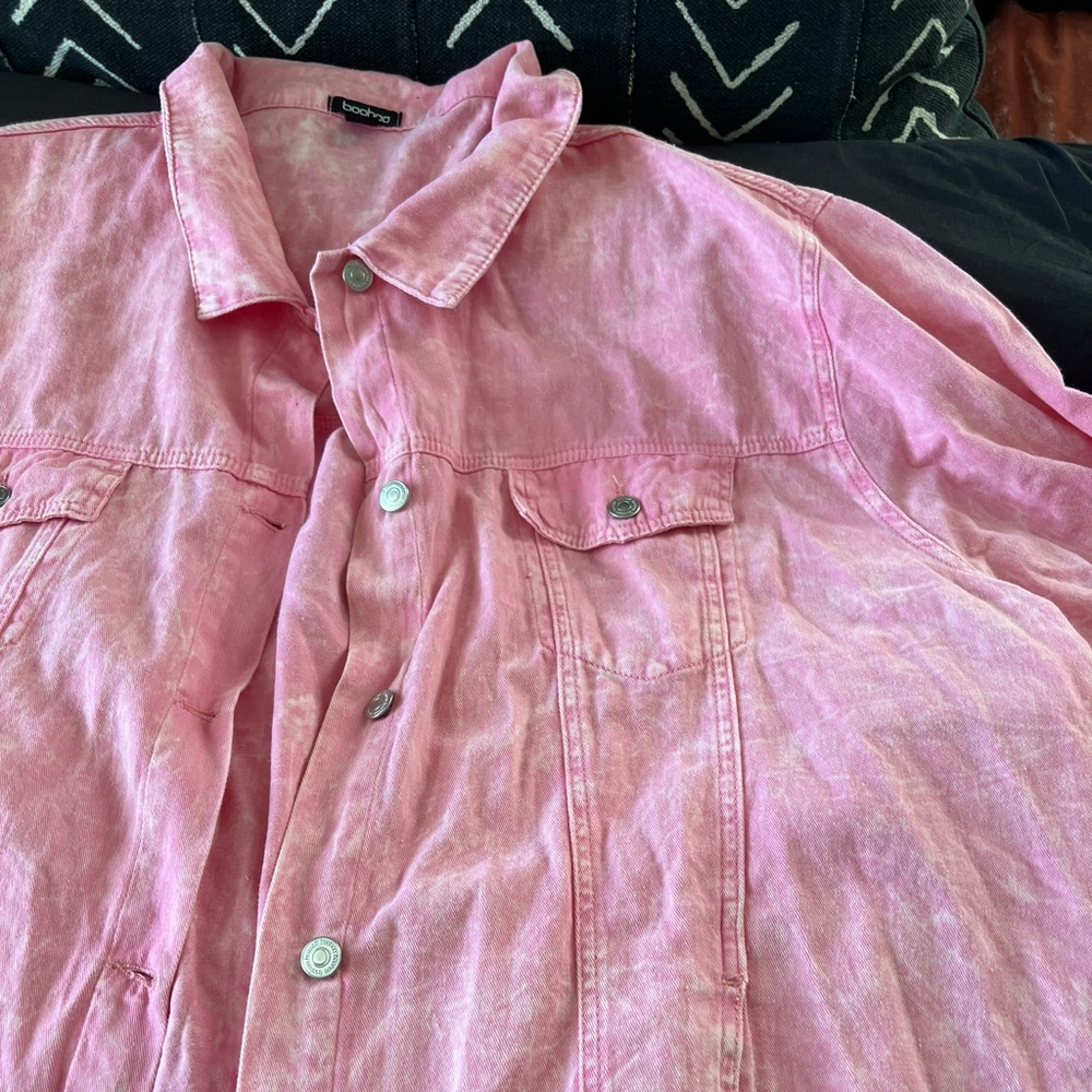 Pink Jean Jacket Oversized - Picture 3 of 4